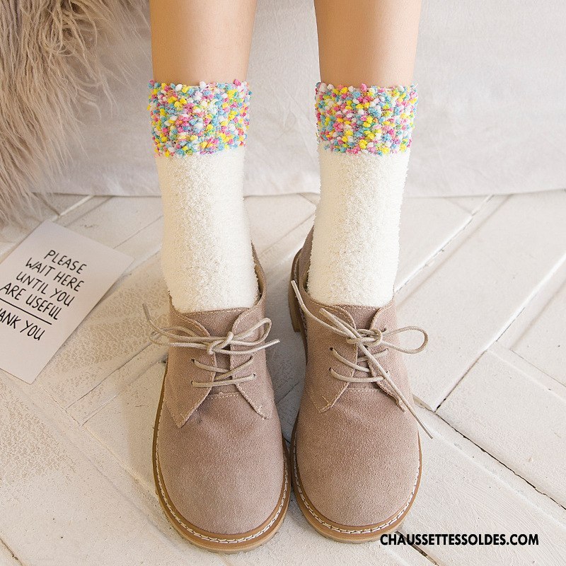 Chaussettes Mi Hautes Femme Blanc
