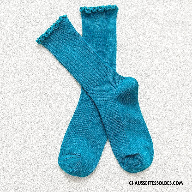 Chaussettes Mi Hautes Femme Bois Bleu