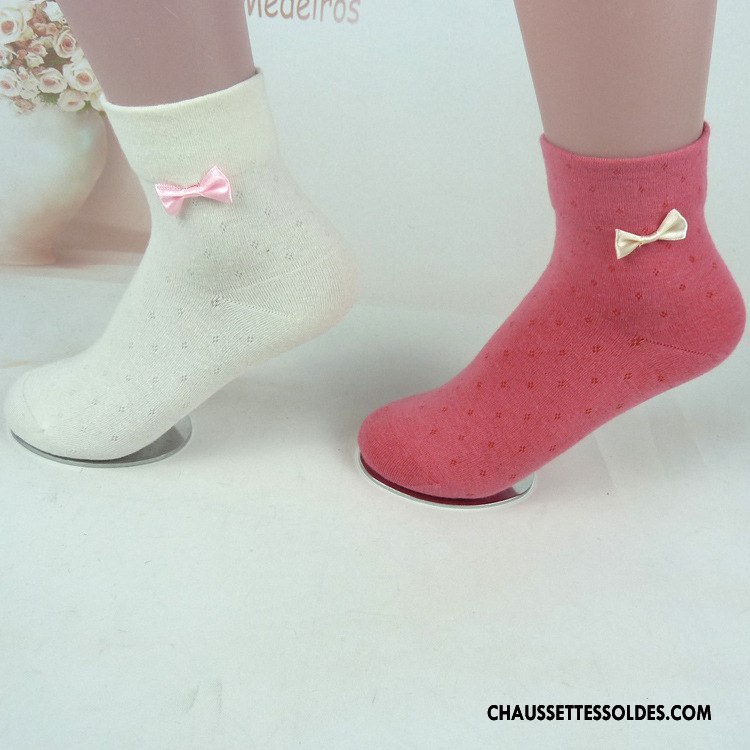 Chaussettes Mi Hautes Femme Chaussettes En Coton Anti-odeur Milieu Fluide Doux Bouche Libre Casual Rose Impression