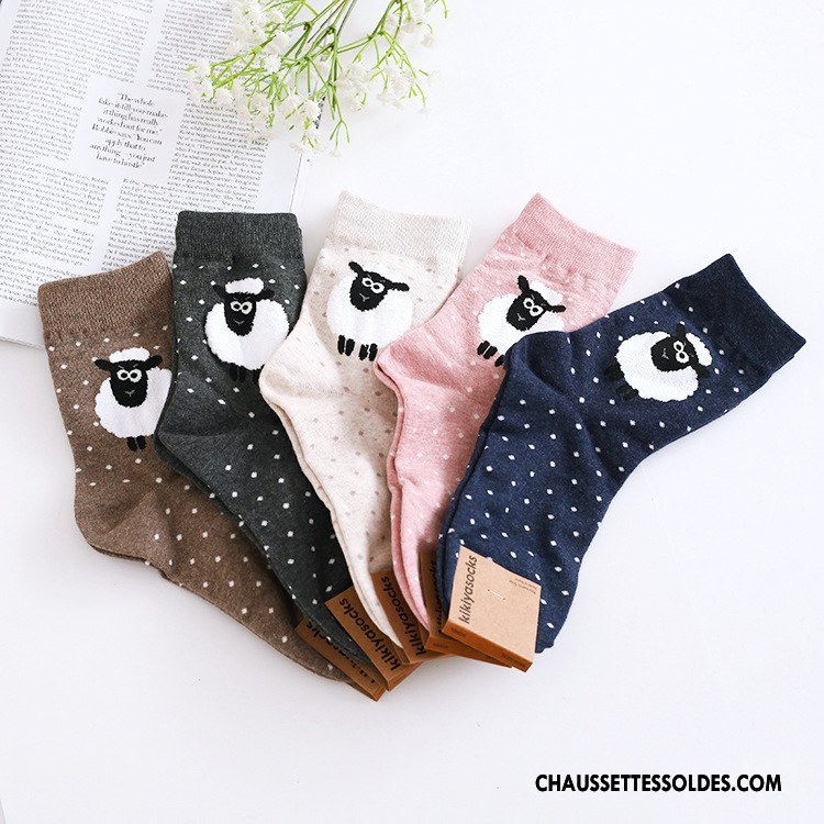 Chaussettes Mi Hautes Femme Dame Dessin Animé Petit Long Stock L'automne Importer Bleu