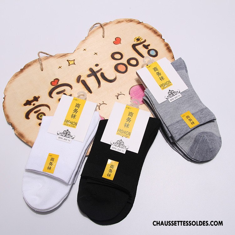 Chaussettes Mi Hautes Femme De Travail Milieu Respirant 100% Coton Homme Réseau Pure Blanc