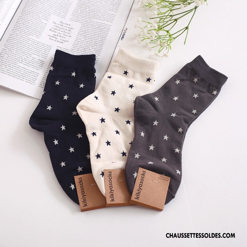 Chaussettes Mi Hautes Femme Hiver Le Nouveau Long Stock Dame Petit Tous Les Assortis Gris Foncé
