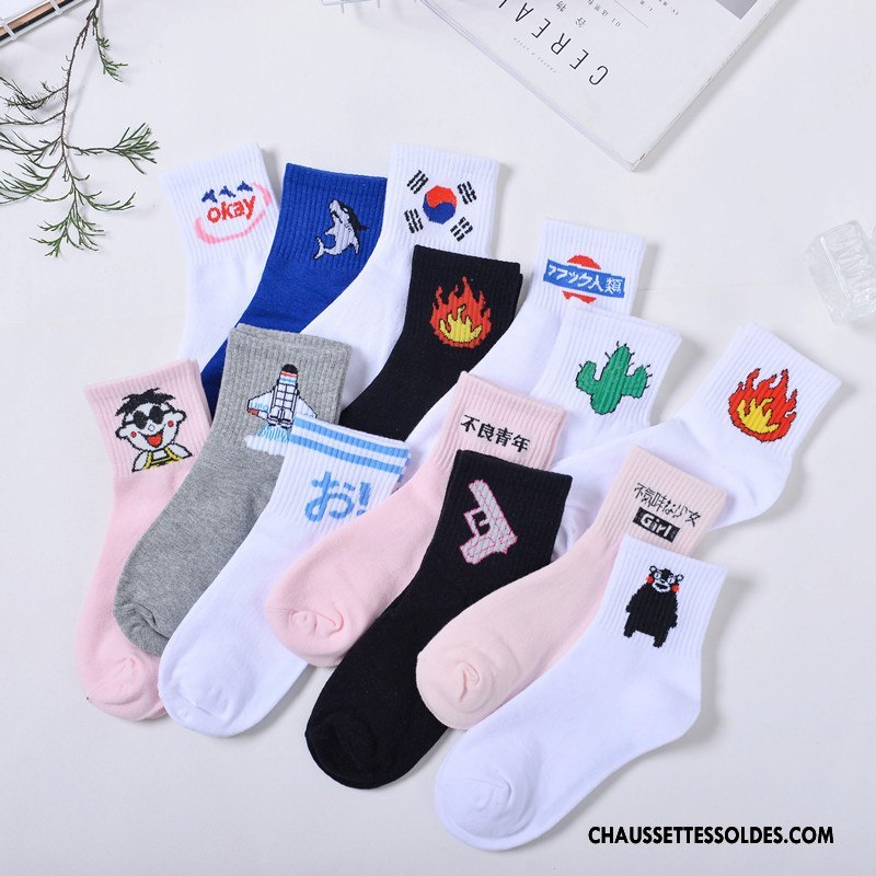 Chaussettes Mi Hautes Femme Homme Courte Drôle Marque De Tendance Art Mouvement
