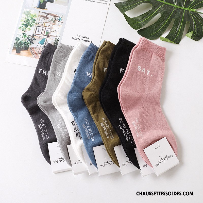 Chaussettes Mi Hautes Femme Importer Authentique Dame Coton Bio Long Stock Haute Cintrée Rose