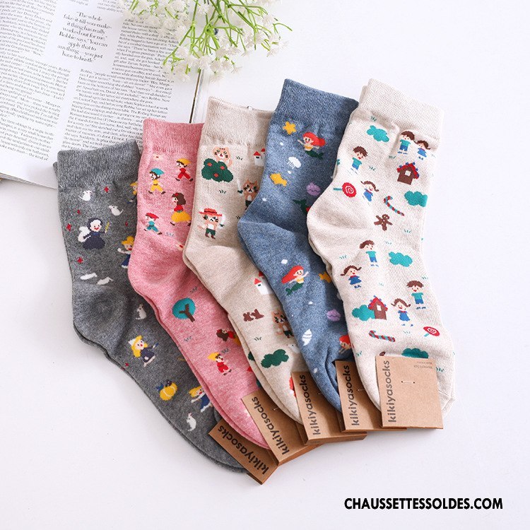 Chaussettes Mi Hautes Femme Importer L'automne Modèle Le Nouveau Dame Hiver Coloré