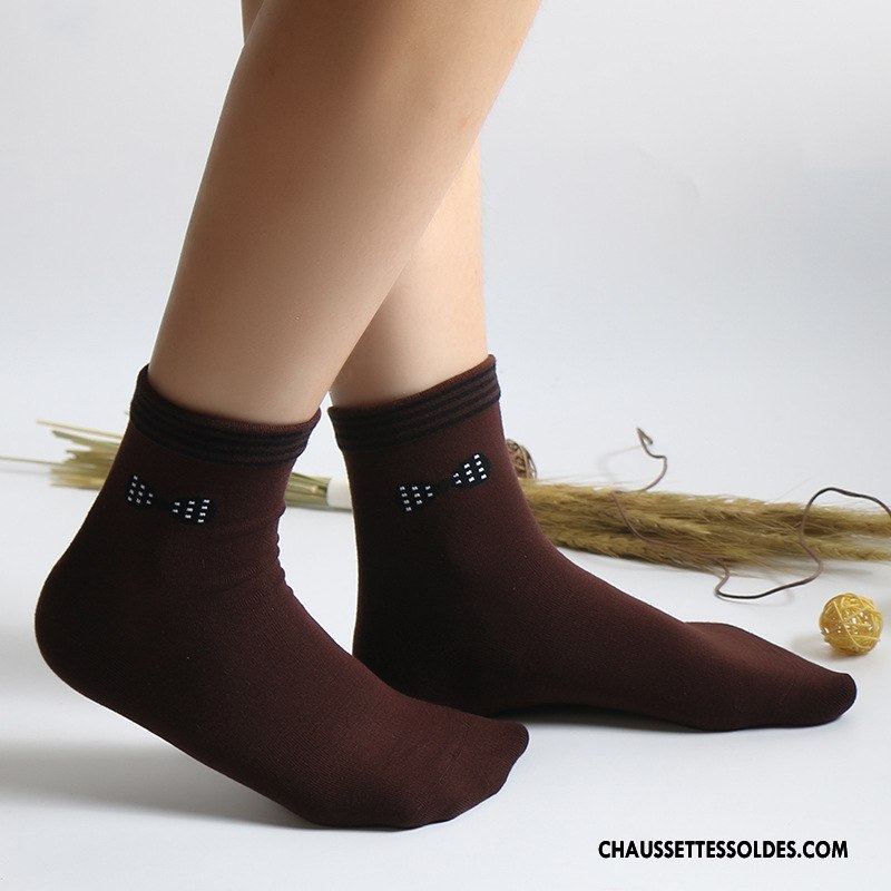 Chaussettes Mi Hautes Femme L'automne Milieu Chaussette Courte Hiver Le Nouveau Casual Marron / Brun