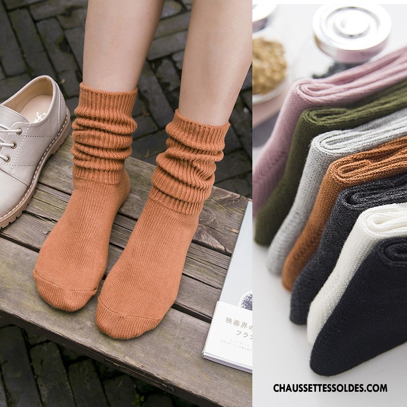Chaussettes Mi Hautes Femme L'automne Milieu Hiver Nouvelles Arrivées Couleurs De Bonbons Marron / Brun