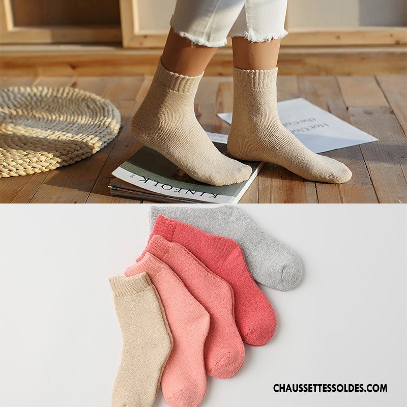 Chaussettes Mi Hautes Femme La Laine Terry Renforcé Lapin L'automne Milieu Pure