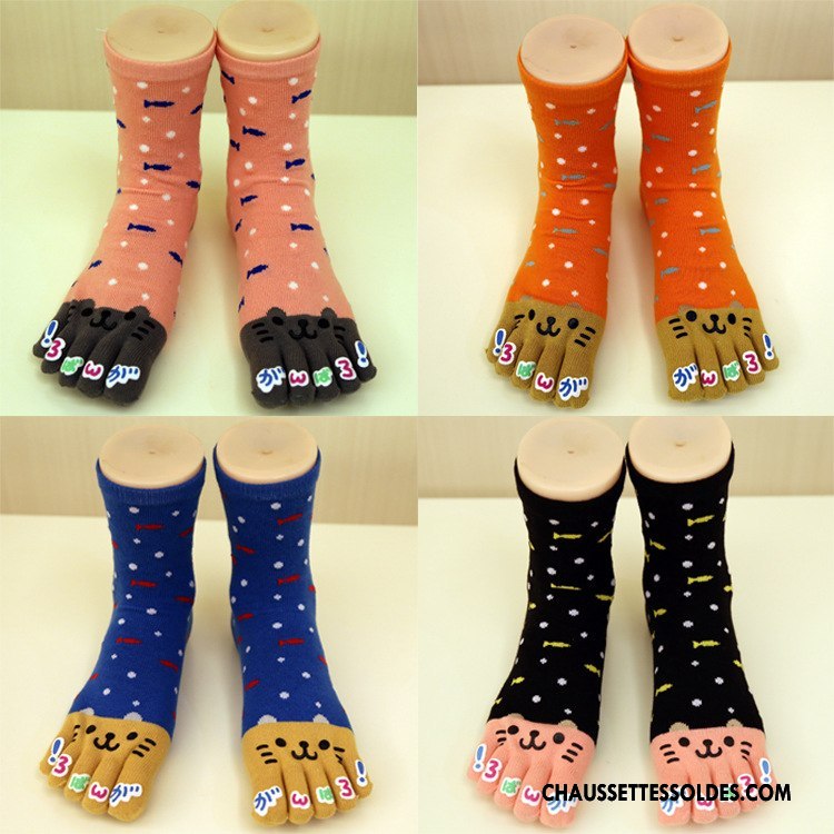 Chaussettes Mi Hautes Femme Le Nouveau L'automne Hiver Bois Cinq Doigts Mouvement