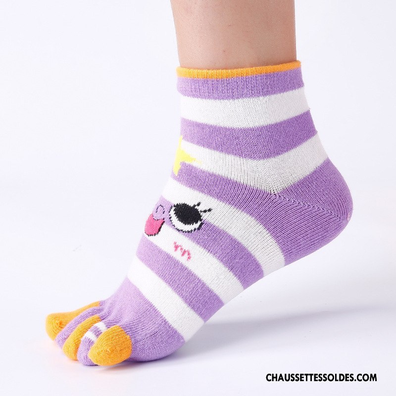 Chaussettes Mi Hautes Femme Livraison Gratuite Longue Cinq Doigts Le Nouveau Coton Bio Violet
