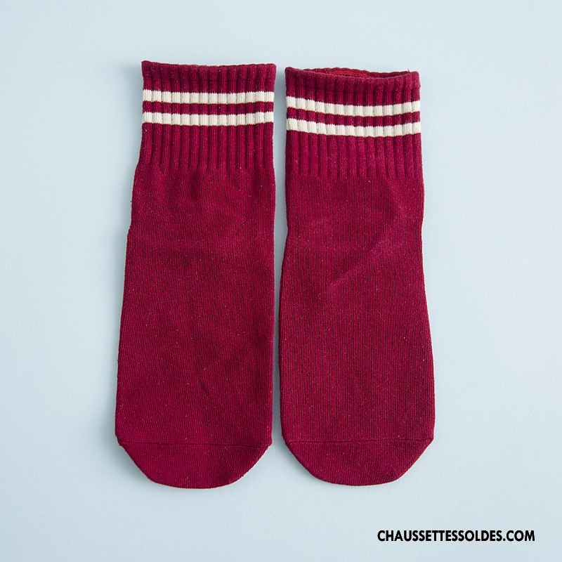 Chaussettes Mi Hautes Femme Lovers Art Homme Chaussette Courte Tendance Brodé Bordeaux