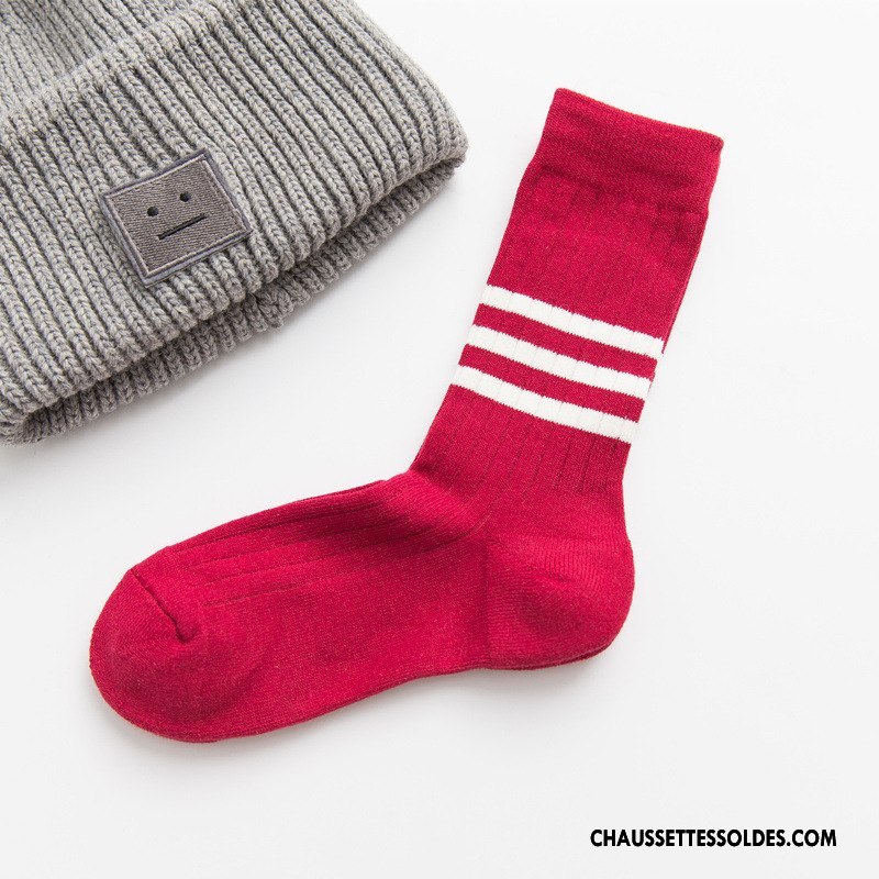 Chaussettes Mi Hautes Femme Lovers Homme Milieu Rouge