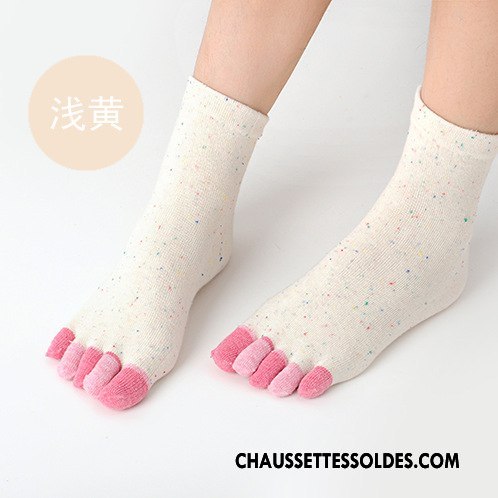 Chaussettes Mi Hautes Femme Milieu Couleur Dame L'automne Coton Bio 100% Coton Jaune Clair