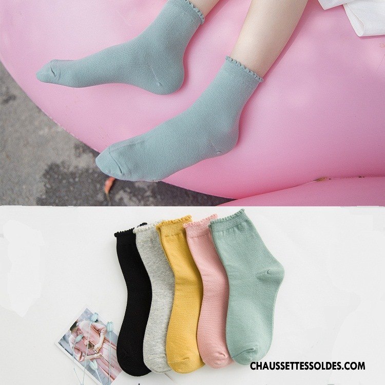 Chaussettes Mi Hautes Femme Milieu Hiver L'automne Chaussette Longue Bulle Nouvelles Arrivées Pure Gris