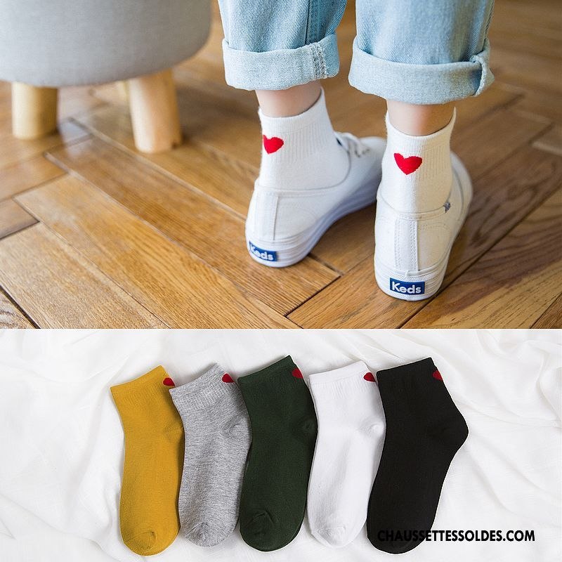 Chaussettes Mi Hautes Femme Milieu Nouvelles Arrivées Chaussettes En Coton L'automne Matelassé Hiver Blanc