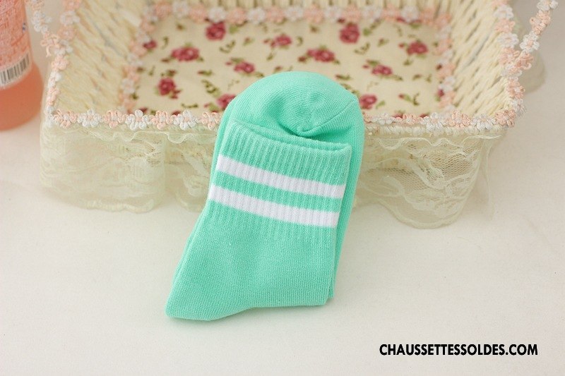 Chaussettes Mi Hautes Femme Mouvement Vent D'université Élève Vert
