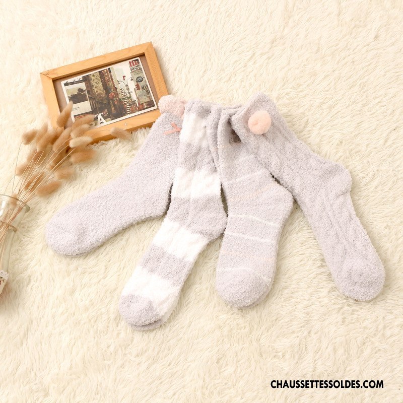 Chaussettes Mi Hautes Femme Papillon Confortable Le Nouveau Charmant Hiver L'automne Violet