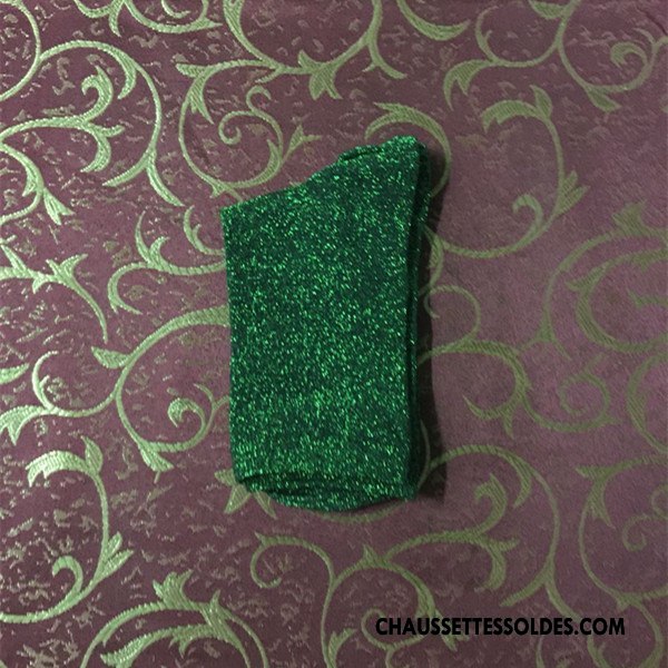 Chaussettes Mi Hautes Femme Style Chaud Dame Milieu Hiver L'automne Le Nouveau Vert Or Argent
