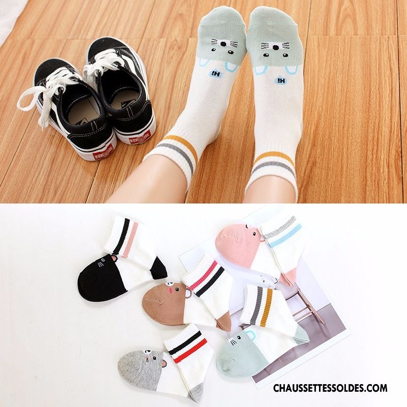 Chaussettes Mi Hautes Femme Vent D'université Le Nouveau 100% Coton Milieu Dame Blanc