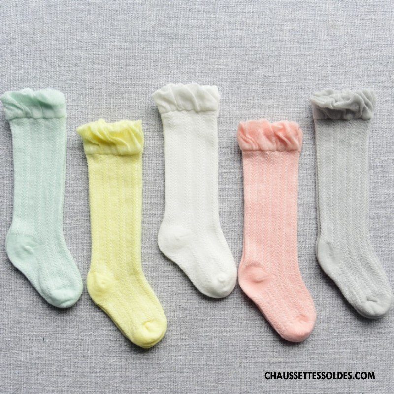 Chaussettes Mi Hautes Fille 100% Coton Bouche Libre Bébé Engrener Légère Long Stock Or