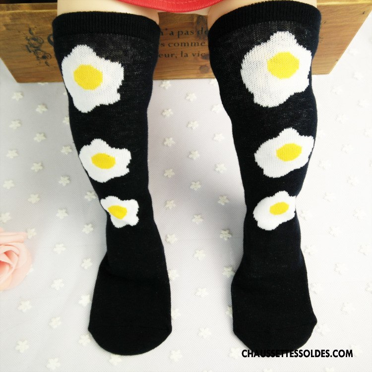 Chaussettes Mi Hautes Fille 100% Coton Bouche Libre Petit Enfant Le Nouveau Coton Bio Noir