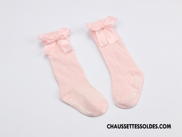 Chaussettes Mi Hautes Fille 100% Coton Bébé Dentelle Milieu Enfant Longue Rose