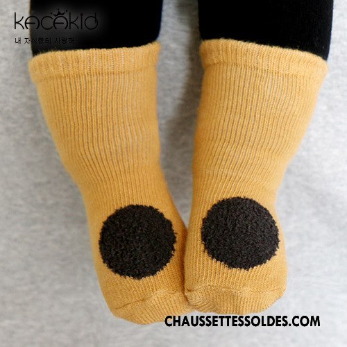 Chaussettes Mi Hautes Fille Antidérapant Rond Bébé L'automne Le Nouveau Homme Or
