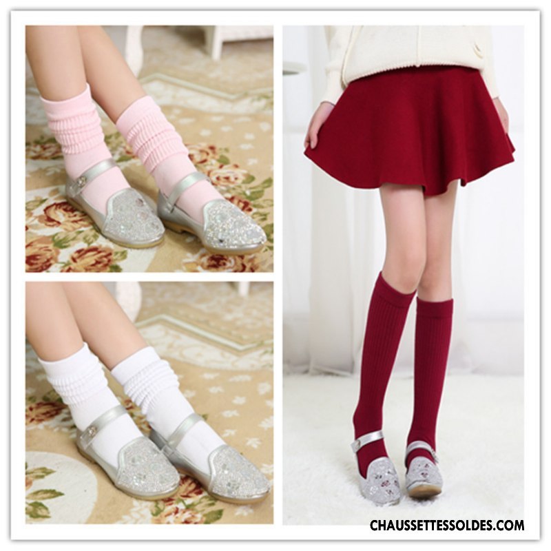 Chaussettes Mi Hautes Fille Bonbons Matelassé 100% Coton Enfant Nouvelles Arrivées Bordeaux