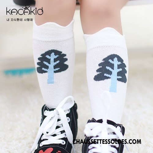 Chaussettes Mi Hautes Fille Bébé Charmant Antidérapant Chaussette À Genou Homme Hiver Blanc