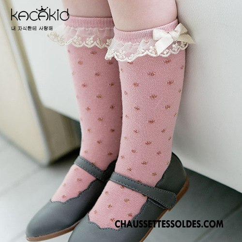 Chaussettes Mi Hautes Fille Bébé Doux Dentelle Le Nouveau Princesse Milieu Rose