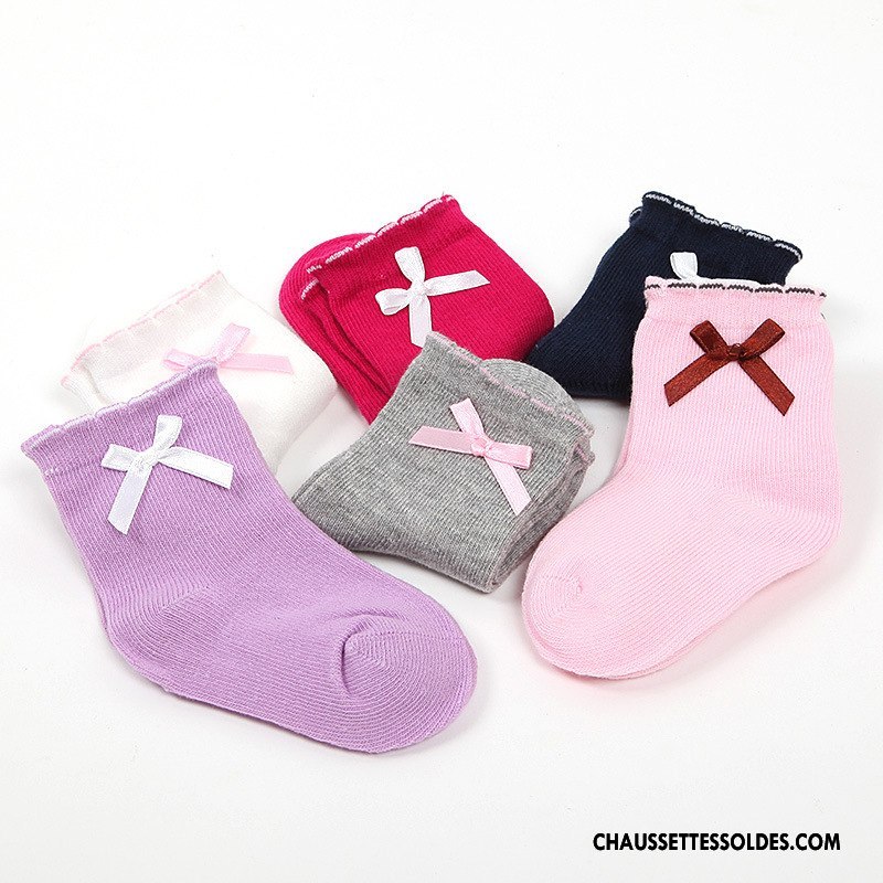 Chaussettes Mi Hautes Fille Bébé Femme Bouche Libre Printemps Enfant L'automne Pure Violet