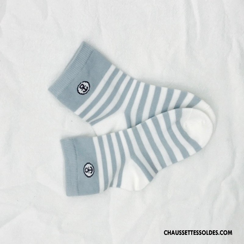 Chaussettes Mi Hautes Fille Bébé Hiver L'automne Frais Le Nouveau Enfant Bleu