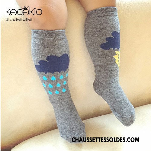 Chaussettes Mi Hautes Fille Bébé L'automne Femme Chaussettes En Coton Printemps Homme Gris
