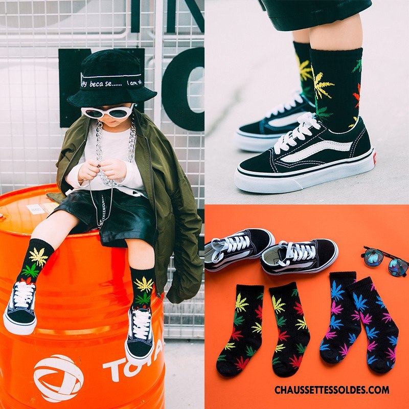 Chaussettes Mi Hautes Fille Chaussette Courte Casual Enfant Hiver Printemps Matelassé Coloré Noir