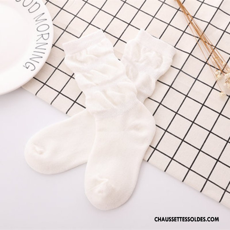 Chaussettes Mi Hautes Fille Chaussettes En Coton Le Nouveau Bulle Milieu Enfant L'automne Pure Blanc
