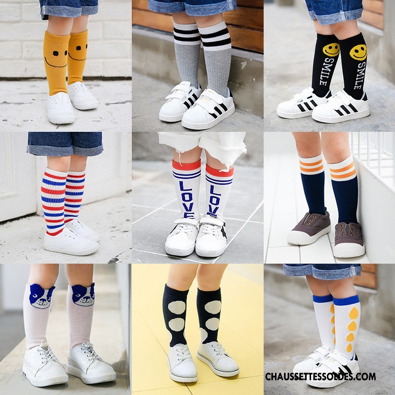 Chaussettes Mi Hautes Fille Chaussettes En Coton Matelassé Enfant L'automne Dimensionnel Hiver Jaune