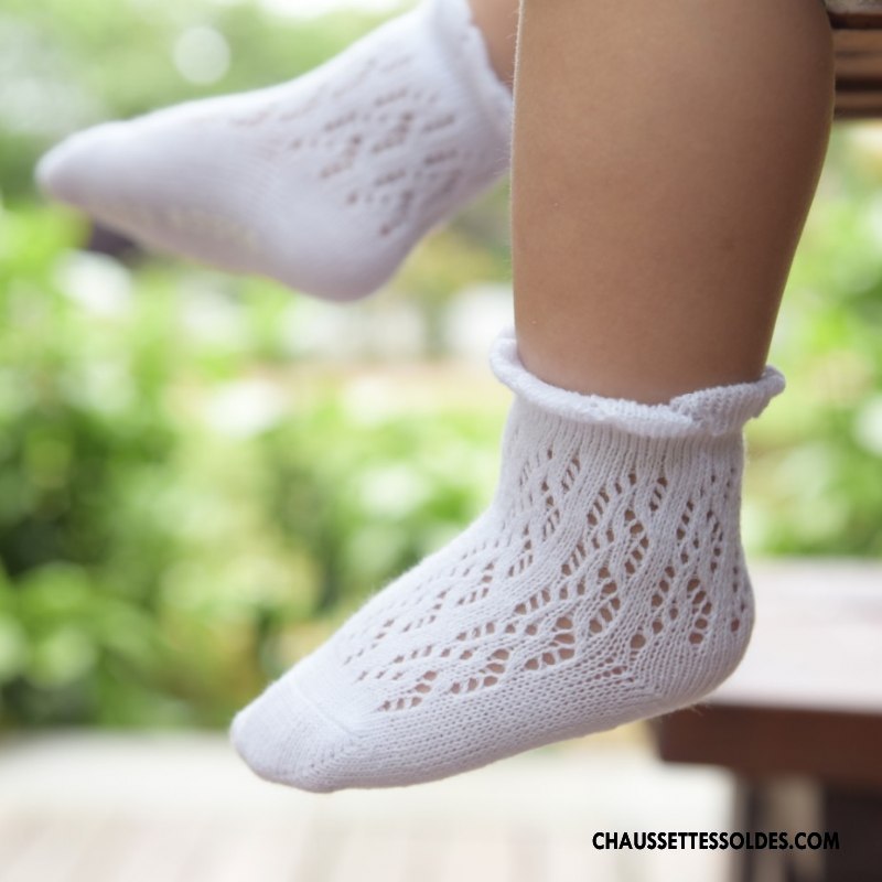 Chaussettes Mi Hautes Fille De Boîtier Été Antidérapant Enfant Engrener Le Nouveau Blanc