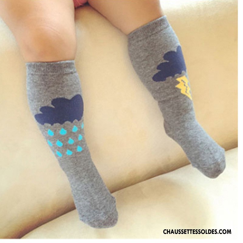 Chaussettes Mi Hautes Fille Dessin Animé Femme Printemps Milieu Bébé L'automne Gris