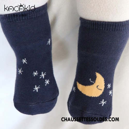 Chaussettes Mi Hautes Fille Enfant 100% Coton Bébé Hiver Terry Renforcé Bleu