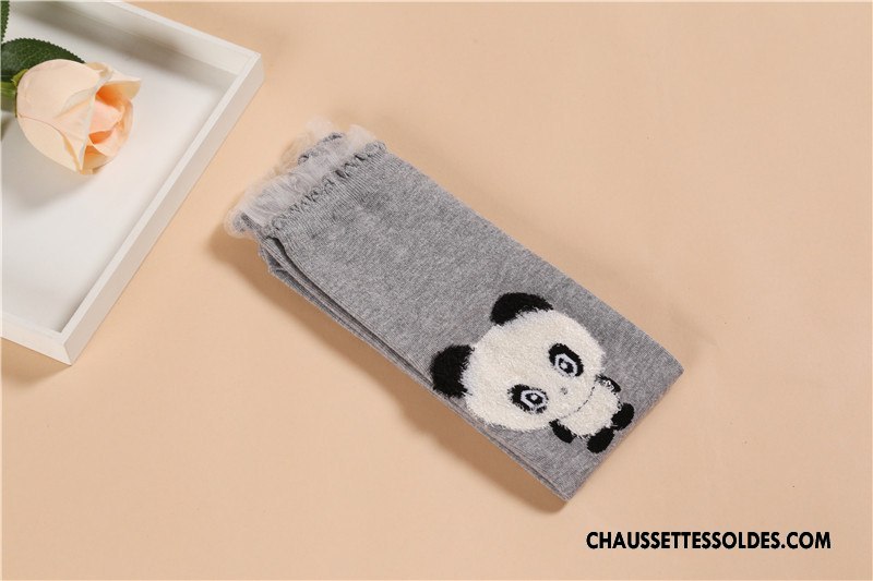 Chaussettes Mi Hautes Fille Enfant Dentelle Milieu Hiver L'automne Femme Gris