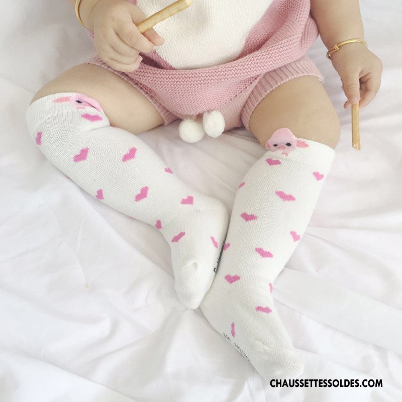 Chaussettes Mi Hautes Fille Enfant Femme Dessin Animé Homme Printemps L'automne Impression Blanc