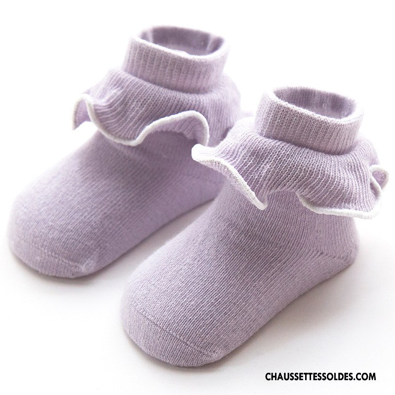 Chaussettes Mi Hautes Fille Enfant Le Nouveau Bois Dentelle Printemps L'automne Violet