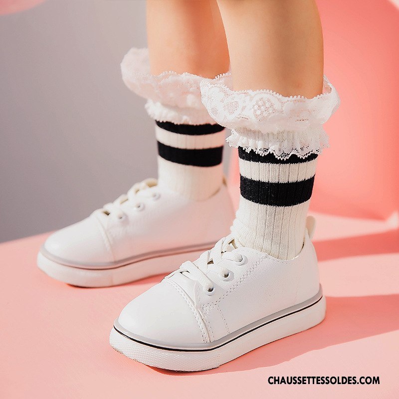 Chaussettes Mi Hautes Fille Enfant Matelassé Nouvelles Arrivées Dentelle L'automne Printemps Blanc