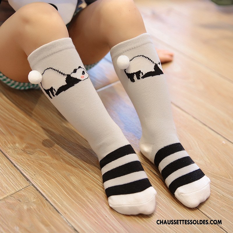 Chaussettes Mi Hautes Fille Enfant Original Matelassé Ours Charmant Bébé Gris