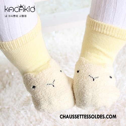 Chaussettes Mi Hautes Fille Femme Confortable Dessin Animé L'automne Chaussettes En Coton Homme Jaune
