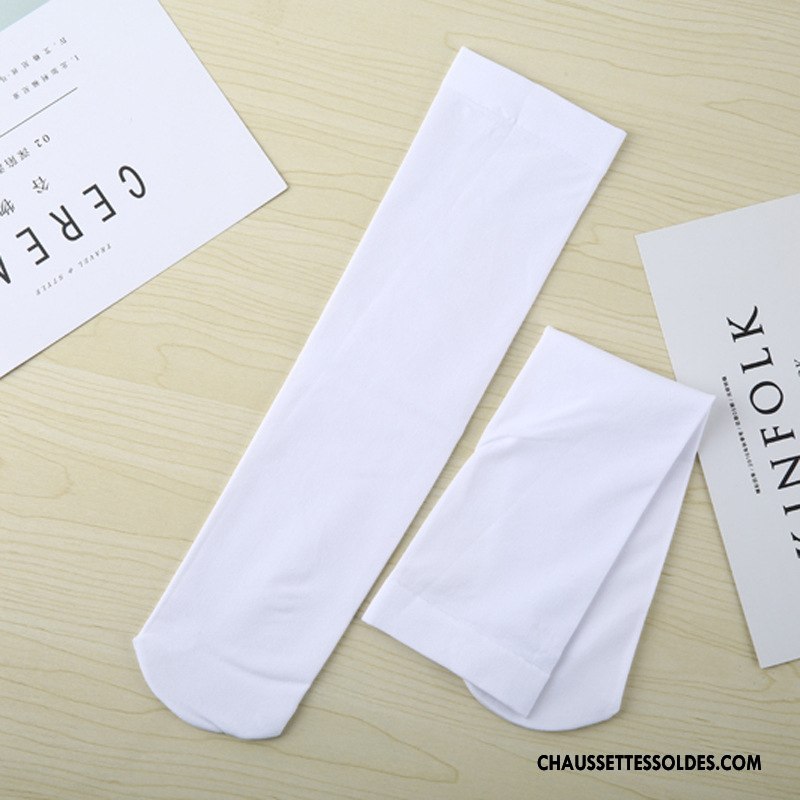 Chaussettes Mi Hautes Fille Filles Enfant Légère Printemps Été Milieu Blanc