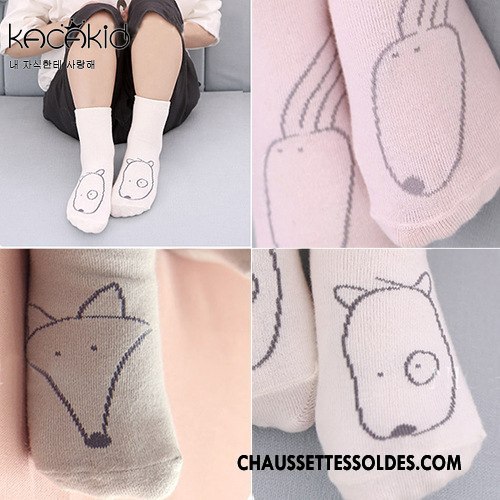 Chaussettes Mi Hautes Fille Homme Chaussette Courte Antidérapant Le Nouveau Tous Les Assortis Bébé Rose