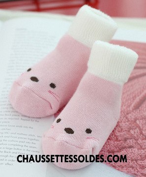 Chaussettes Mi Hautes Fille Homme Femme 100% Coton Thermiques Dessin Animé Bébé Rose