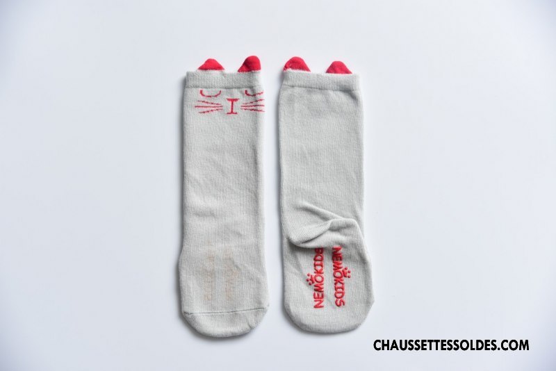 Chaussettes Mi Hautes Fille Long Stock Bébé Printemps Enfant L'automne Charmant Gris