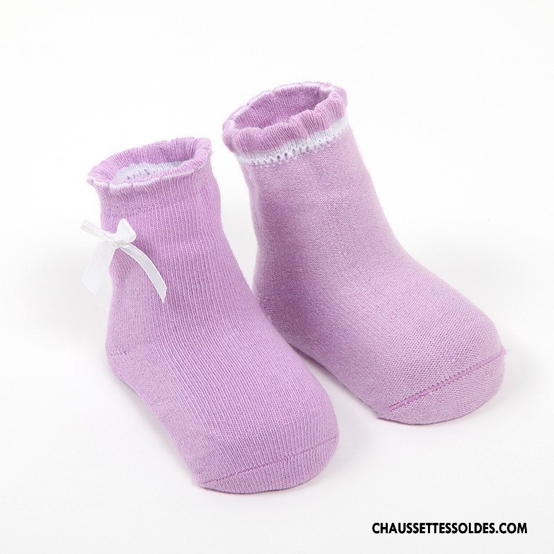 Chaussettes Mi Hautes Fille Matelassé Enfant Bébé Papillon Bouche Libre Femme Pure